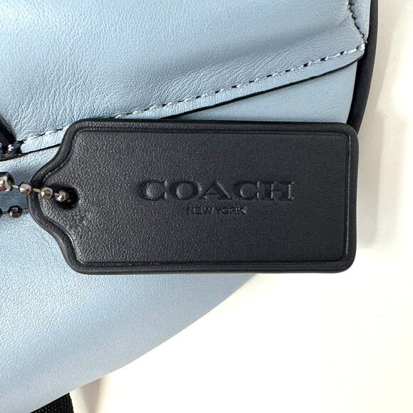 Coach Westway Belt Bag In Colorblock With Coach Patch Blue Black Leather CE495 - Picture 6 of 7